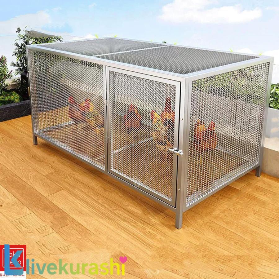 樂天商城 - 鶏 ケージ 室内 屋外 ステンレス 大型角管高密度メッシュ うずら 鶏小屋 モルモット 兎 カバー付き 大きい 鶏舎 大型 小動物 フェレット