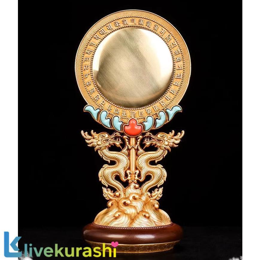 極美品★準提鏡　純銅 密宗法器　密教 法具　準提佛母宝鏡