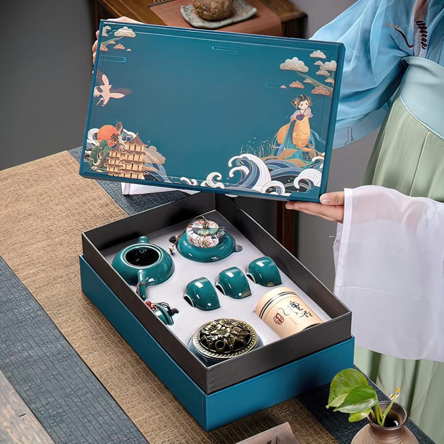 中国茶器セット お茶セット ティーカップ ティーポット セット お茶道具 おしゃれ 功夫茶具 急須セット ギフトセット シンプル中国風徳