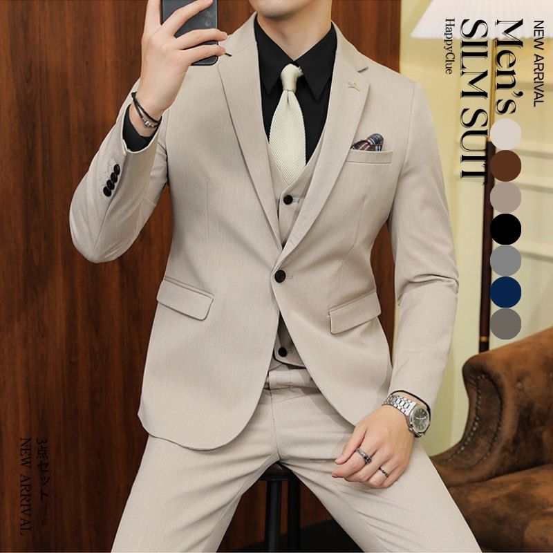樂天商城 - スリーピース 大人 タキシード 紳士服 メンズスーツ フォーマル スリムスーツ おしゃれスーツ 前撮り 一つボタン パンツスーツ 結婚式 礼服 オフ ビジネス 通勤就活面接 冠婚葬祭