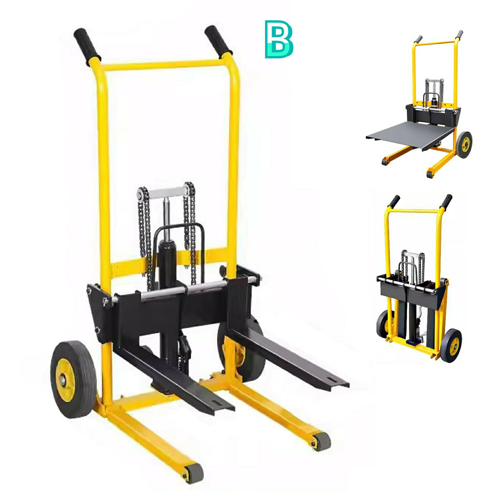 Rakuten - ハンドフォークリフト ハンドリフト 折りたたみ式 積載200kg 昇降80mm-920mm 脱着式プレート付き 油圧ペダル式 手動式 ハンドスタッカー ハイタイプ ハンドパレット 低床タ 台車 運搬車