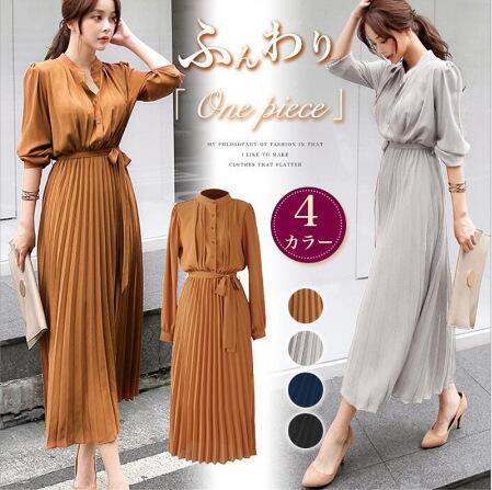 ワンピース 新作レディース 大人可愛いワンピース春秋 シフォンワンピース シャツワンピース 秋プリーツワンピース 夏ワンピース 長袖 半袖 ロ 秋ワンピース 大人ワンピース ワンピ