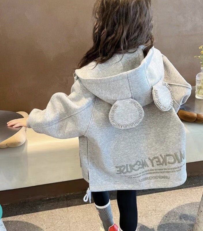 Rakuten - ジャケット キッズ アウター フード付き 耳付き 春 秋 春服 秋服 コート 上着 子供服 女の子 パーカー こども おしゃれ トップス ファッション 幼稚園 小学校 小学生 90 子ども服 通学用