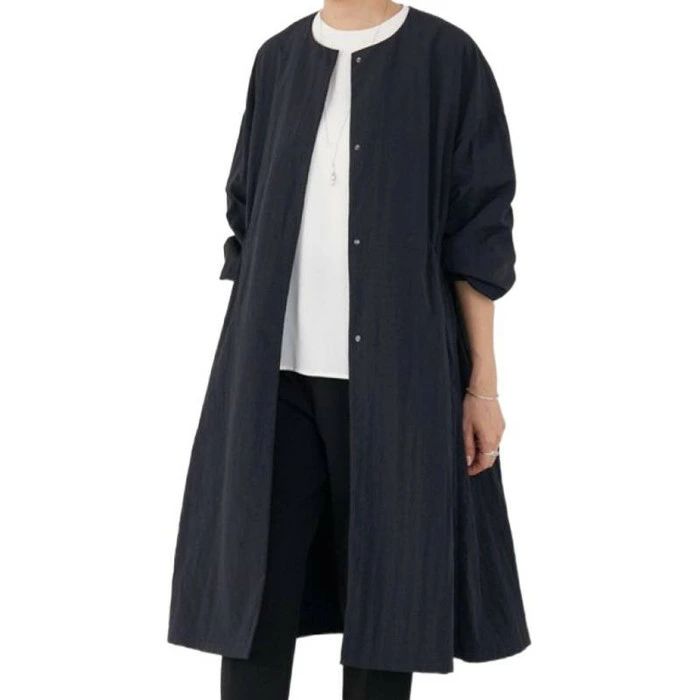 トレンチコート レディース 春服 スプリングコート バルーン袖フレアーコート 2WAY着用 ワンピース&アウター 体型カバー 着回し力 薄手 2