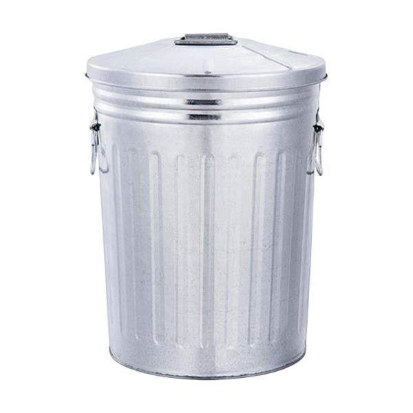 8L 屋外用金属製ゴミ箱 蓋付き ハンドル2個付き 素朴で丈夫な収納容器 多目的