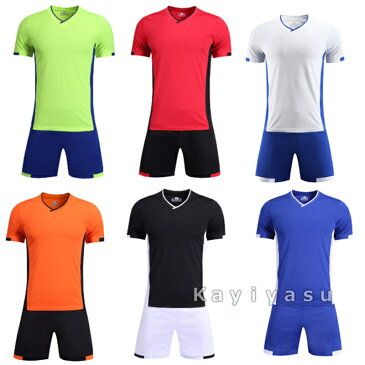 サッカー ユニフォーム キッズ ジュニア 大人 チーム 団体 ユニホーム 夏 半袖 Tシャツ ショートパンツ 上下セット 練習着 スポーツウエア 運動着