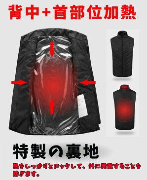 【バッテリー付き Sから8XLまで】 電熱ベスト ヒートベス ト 電熱ウェア ヒーター付きベスト 防寒着 大きいサイズあり メンズ レディース 男女兼用 2つ発熱区 インナー 冬用作業着 通勤工事 USB式 バイクウェア 袖なし中綿コート 発熱服