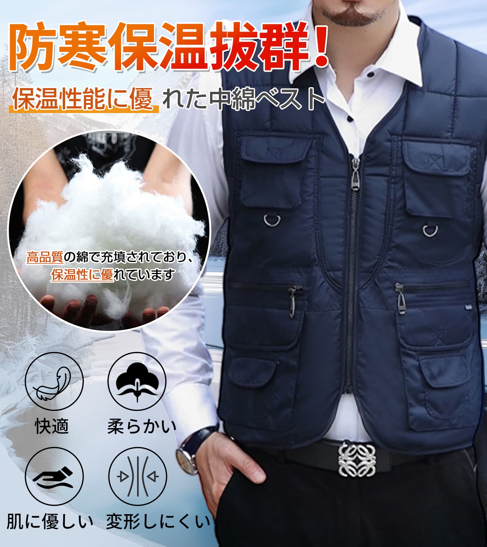 ＼SS！MAX'99%OFF／ ベスト メンズ 多ポケット 大きいサイズ 釣り 撮影 旅行 登山 キャンプ アウトドア 速乾 軽量 無地 通勤 カジュアル 秋 冬