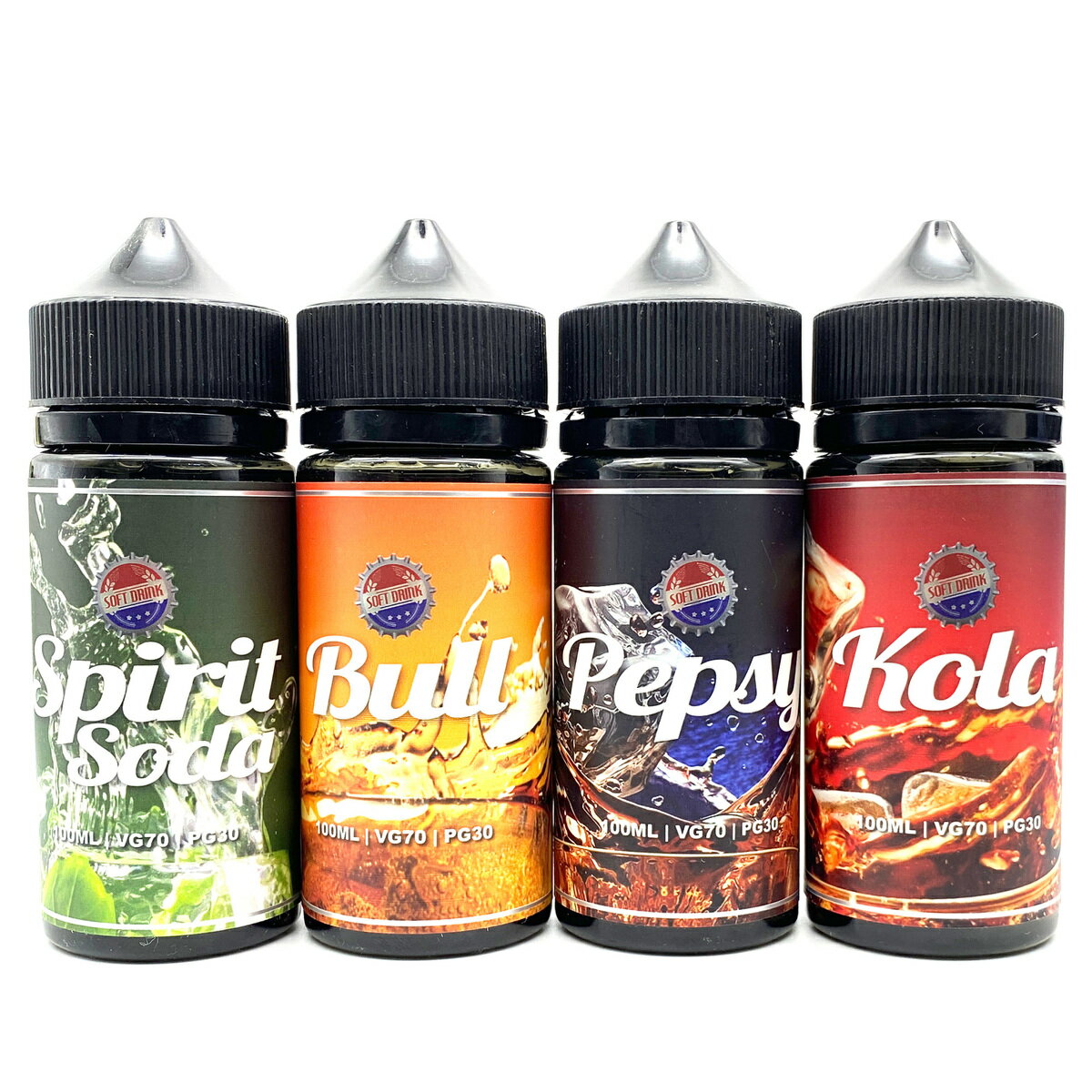 Soft Drink Spirit Soda / Pepsy / Kola / Bull ソフトドリンク スピリットソーダ ペプスィー コーラ ブル 100ml 爆煙 リキッド 大容量 エナドリ ニコチン ニコチンフリー ノンニコチン ニコチンゼロ