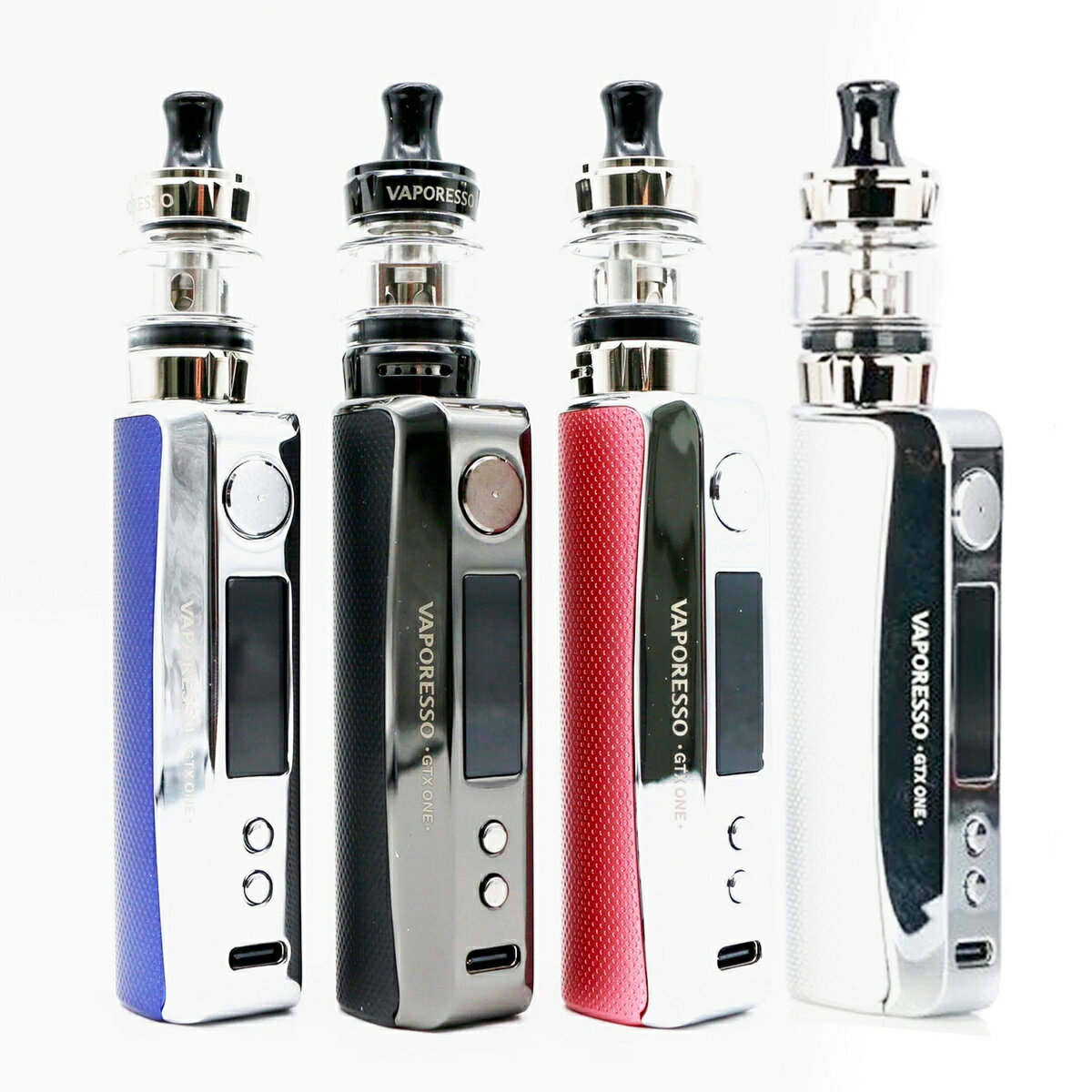 VAPORESSO GTX ONE KIT ベパレッソ 本体 mod スターターキット VAPORESSOからスタイリッシュなデバイスが登場！ USB Type-Cで2Aでの急速充電が可能！ 小型のデバイスなのに大容量の2000mAhバッテリーを内蔵した持ち運びに特化したデバイスです！また、USB Type-Cで2Aでの急速充電が可能です。表面には滑り止め、傷防止効果がある肌触り良いコーティングが施されているので持ち心地もかなりいいです。ビジネスシーンにでも合いそうなデザインはVAPORESSOならではです！最大40W出力コイルの抵抗値で自動的に出力を設定するスマートVWモード搭載Type-C USBコネクタ2Aクイックチャージ対応サイズ 83.6×29.3×22.7mm出力 5~40W/0~4V搭載モード VW/VV/Smart VW抵抗値 0.15Ω~5Ωバッテリー 2000mAh内蔵0.69インチ OLEDディスプレイType-C USBポート【★加熱式たばこのような驚きの吸いごたえ・・★】メンテナンスフリーですぐに使える充電式使い捨てVAPE！ 1