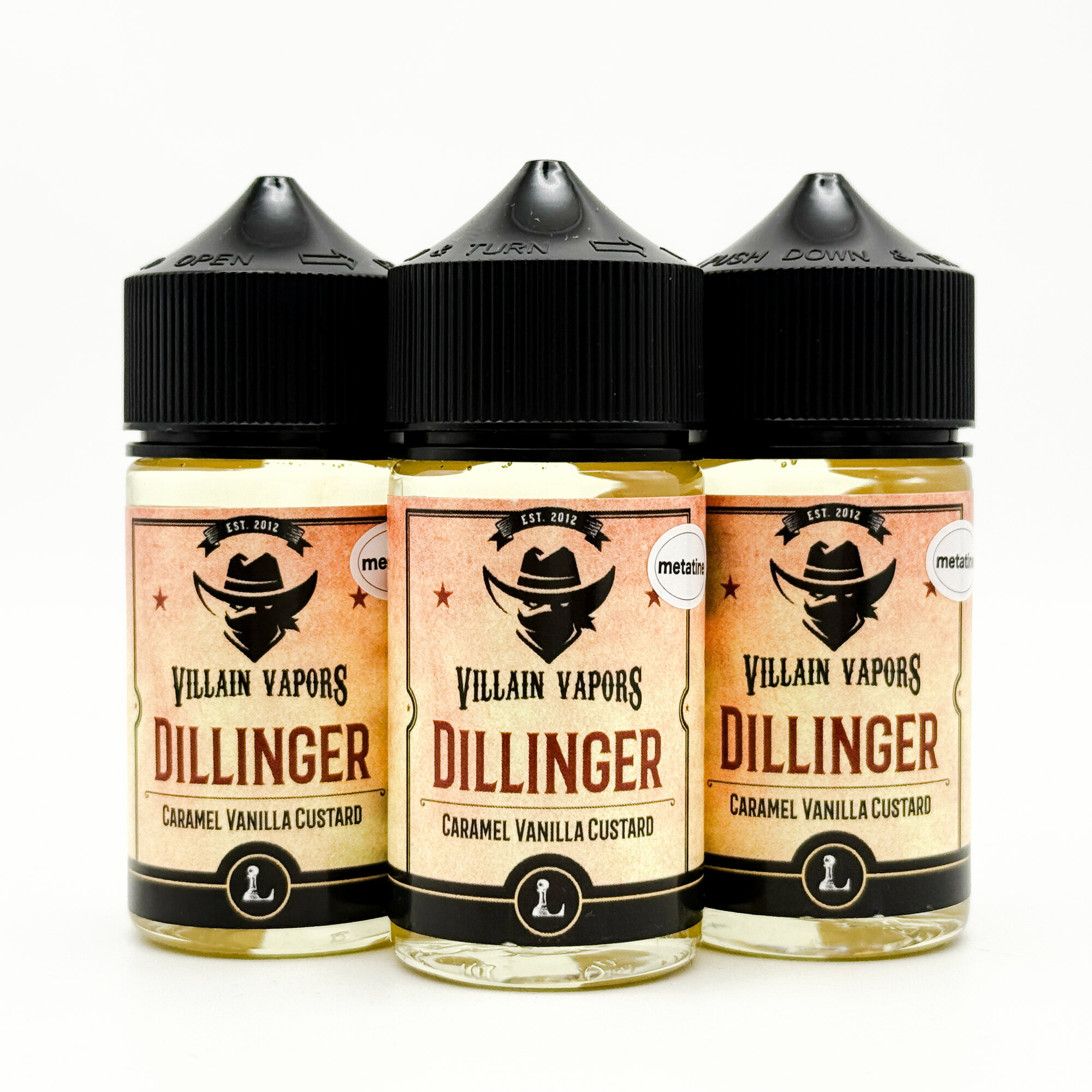【Villain Vapors】Dillinger Metatine［60ml］デザート / メタチン バニラ キャラメル カスタード VAPE 電子タバコ 電子たばこ リキッド ベイプ フレーバー タール0 ニコチン0 禁煙 節煙