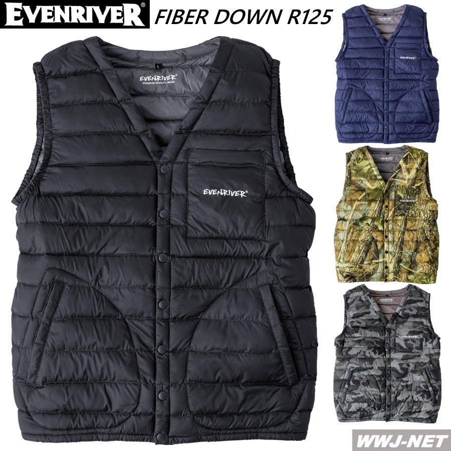 乐天商城 - 作業服 作業着 防寒着 EVENRIVER R125 ベスト ファイバーダウン インナーベスト 防寒 防風 中綿 イーブンリバー ERR125 秋冬物