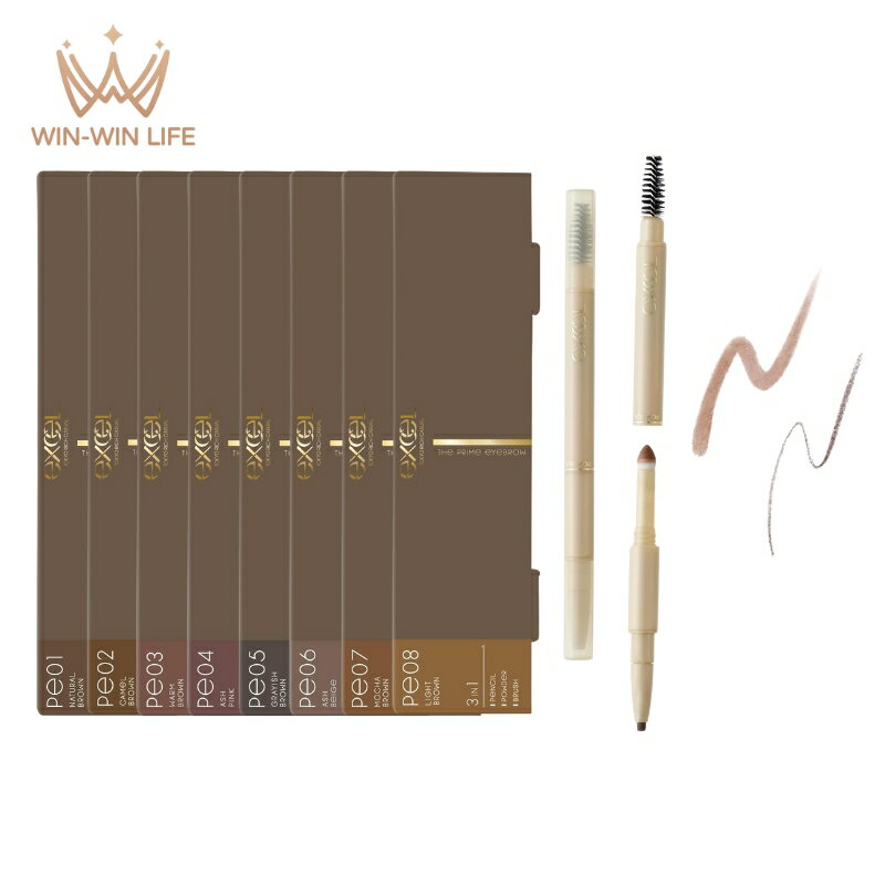 エクセル ザ プライムアイブロウ 全8色 リニューアル発売 ペンシル・パウダー・ブラシの3機能一体型アイブロウ ブランド内売上圧倒的1位 持続性メイク 長持ちする耐久性 耐水処方 美容液成分 保湿成分 高い密着性 高いふんわリ感 EXCEL excel