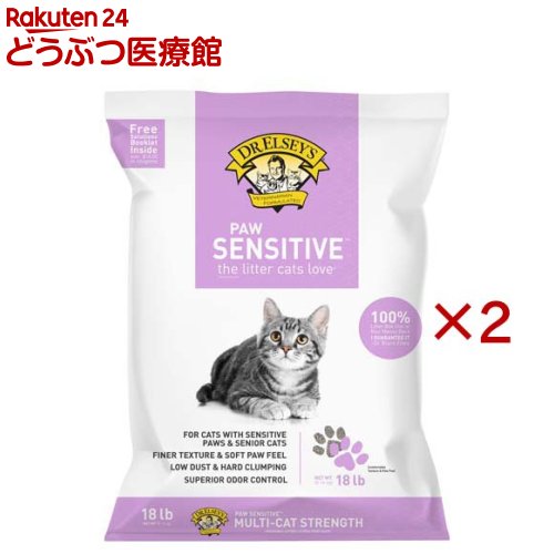 お店TOP＞ペットの雑貨・ケアグッズ＞ドクターエルシーズ ポーセンシティブ 猫砂 (8.16kg×2セット)【ドクターエルシーズ ポーセンシティブ 猫砂の商品詳細】●デリケートな肉球に優しいきめ細かなベントナイト。●優れた凝固力でガッチリ固まり、毎日の掃除も簡単です。単頭・多頭飼いどちらにも最適で、愛猫が快適に過ごせるアメリカ製プレミアム猫砂です。【規格概要】天然ベントナイト【注意事項】・使用済みの猫砂は必ずゴミ箱へ捨ててください。・水質汚染や環境破壊を防ぐため、屋外の溝、雨水管、排水路などには絶対に捨てないでください。【ブランド】Dr. Elsey's(ドクターエルシーズ)【発売元、製造元、輸入元又は販売元】ヘンリー株式会社※説明文は単品の内容です。リニューアルに伴い、パッケージ・内容等予告なく変更する場合がございます。予めご了承ください。(ドクターエルシーズ ポーセンシティブ 猫砂 キャットリター litter トイレ砂 猫トイレ 消臭砂 鉱物系 固まる猫砂 多頭 複数猫 エルセー エルスレイ)・単品JAN：338003186・JAN：652116ヘンリー株式会社03-6913-1815広告文責：楽天グループ株式会社電話：050-5306-1825