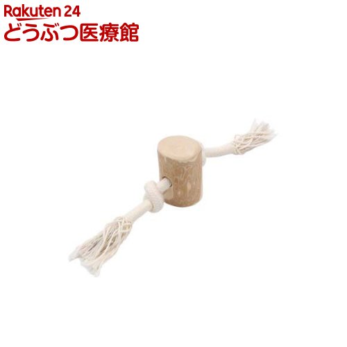 お店TOP＞犬のおもちゃ・しつけ＞その他＞カフェウッド コットンタグ M (1個)【カフェウッド コットンタグ Mの商品詳細】●天然木とコットンロープを組み合わせた、シンプルで丈夫な犬用おもちゃです。●木の噛み心地とロープの引っぱり遊び、どちらも楽しめる設計で、飽きずに長く遊べます。●ロープの両端はしっかり結ばれており、ワンちゃんがくわえやすく、飼い主さんとの引っぱりっこにも最適。●天然素材のみを使用しているため、子犬から成犬まで安心して遊べるのもポイントです。●ループ・カフェウッドは、ベトナム産コーヒーノキの間伐材や寿命を迎えた老木を原材料に使用しており、100％ナチュラル(無香料・無着色・天然木材)です。●コーヒーノキは繊維密度が高いため、硬くて木片が出にくく、かじる力に対しては細かく砕ける特性を持っています。【規格概要】材質：コーヒーノキ、コットンサイズ：約6×4×25cm、57g【注意事項】・天然無垢素材特有のひび割れ、色・形・大きさのばらつき等が生じていますが、これらは製品不良ではありませんので予めご了承ください。・本製品はストレス解消を目的とした犬用おもちゃです。本来の用途以外には使用しないでください。・本製品は丈夫な素材を使用していますが、ワンちゃんの性格や遊び方等によっては製品そのものが大きく割れたり、トゲ状の木片が生じる恐れがありますので、必ず使用前後に商品の状態を確認したうえで飼い主様の目の届く場所で使用してください。・壊れかけた場合は直ちに使用を中止し新しいものに交換してください。・飲み込んでも害のない素材を使用していますが、万一誤飲した時は獣医師に相談してください。・おもちゃを投げて遊ぶときは、周囲の安全を十分に確認してください。・幼児やペットの手の届かない場所に保管してください。【発売元、製造元、輸入元又は販売元】ルークランリニューアルに伴い、パッケージ・内容等予告なく変更する場合がございます。予めご了承ください。・JAN：4582719389189ルークラン267-0067 千葉市緑区あすみが丘東1-13-12043-205-1024広告文責：楽天グループ株式会社電話：050-5306-1825[その他]