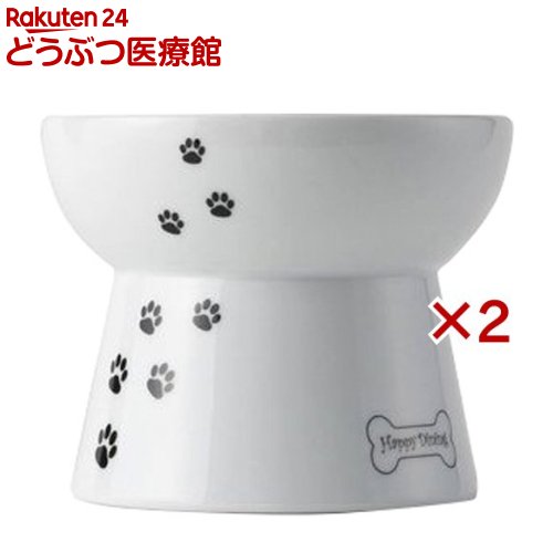 猫壱 脚付フードボウル 犬柄・犬用 シリコン付き(2セット)