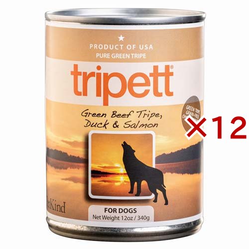 乐天商城 - ペットカインド トライペット グリーンビーフトライプ ダック＆サーモン(340g×12セット)