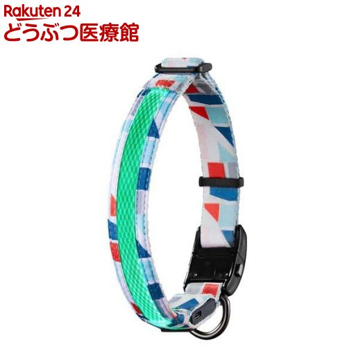 Rakuten - ドッグネス LED首輪 M モザイクブルー(1個)【ドッグネス】