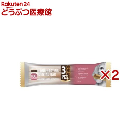 お店TOP＞おやつ＞その他＞グディーズ デンタルバー mini ビーフ (3本入×2セット)【グディーズ デンタルバー mini ビーフの商品詳細】●大人気のデンタルバーの「ビーフフレーバー」！グディーズ・デンタルバーは、タピオカを主原料に使用したグレインフリーの噛み応え抜群の犬用デンタルおやつです。●粘り気のあるタピオカを用いることで硬すぎず柔らかすぎない噛み応えを実現し、時間をかけてしっかり噛むことでデンタルケアにも役立ちます。【使用方法】飼い主様の目の届く範囲で、主食の補助食もしくはおやつとして与えてください。また、開封後は直射日光や高温多湿の場所を避け、早めに与えてください。【品名・名称】犬用おやつ【グディーズ デンタルバー mini ビーフの原材料】タピオカスターチ、植物性グリセリン、チキン、パイナップルファイバー、タンパク質加水分解物、ひまわり油、糖蜜、チキンレバーフレーバー、ビーフフレーバー、ビートルート、ブロメライン、二酸化チタン(着色料)【栄養成分】粗タンパク質：2％以上、粗脂肪：1％以上、粗繊維：2％以下、水分：18％以下、粗灰分：3％以下、カロリー：309kcal(100gあたり)【規格概要】重量：85g※賞味期限は製造日より2年間です。【注意事項】・給与量目安を参考に必ず飼い主様の目の届く範囲で、主食の補助食もしくはおやつとして与えてください。・製造工程上、大きさや色合いに多少のバラつきが生じることがあります。・開封後は直射日光や高温多湿の場所を避け、早めに与えてください。【発売元、製造元、輸入元又は販売元】ルークラン※説明文は単品の内容です。リニューアルに伴い、パッケージ・内容等予告なく変更する場合がございます。予めご了承ください。・単品JAN：8852070044086・JAN：608771ルークラン267-0067 千葉市緑区あすみが丘東1-13-12043-205-1024広告文責：楽天グループ株式会社電話：050-5306-1825[その他]