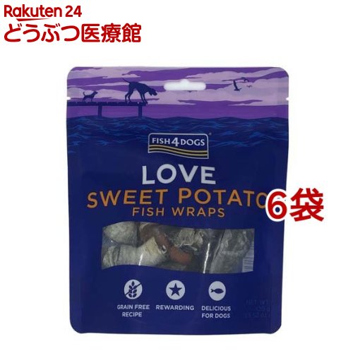 Rakuten - ラブトリーツ スイートポテトラップ(100g*6袋セット)【FISH4DOGS】