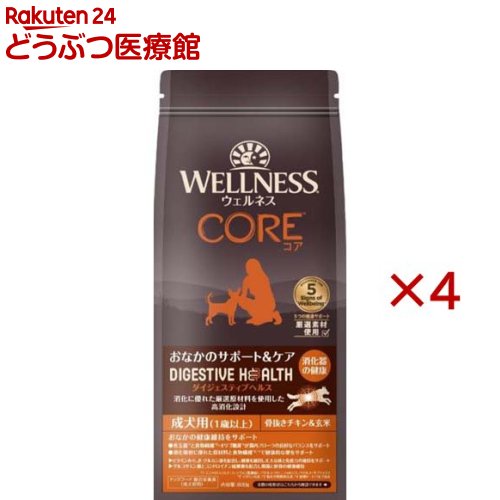 乐天商城 - ウェルネス コア ダイジェスティブヘルス 成犬用 骨抜きチキン＆玄米(800g×4セット)【ウェルネス】