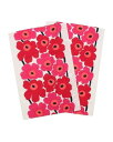 マリメッコ ウニッコ 70683-001 ティータオル 2pcs レッド MARIMEKKO