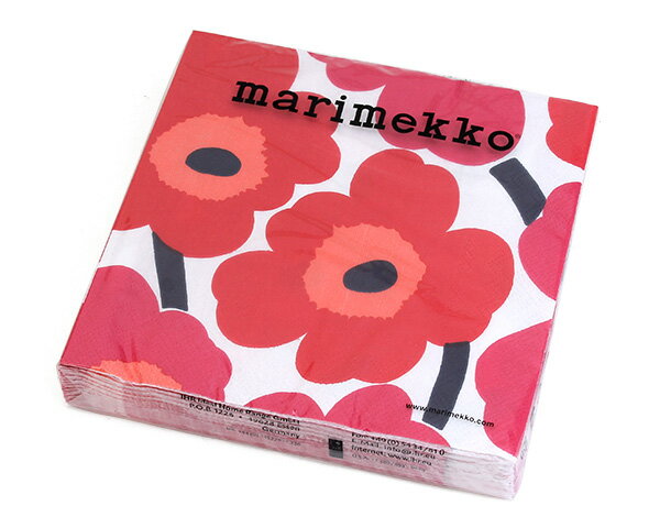 マリメッコ ペーパーナプキン 552610 ウニッコ レッド 33×33cm 20枚入り MARIMEKKO