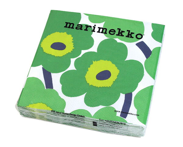 マリメッコ ペーパーナプキン 552620 ウニッコ グリーン 33×33cm 20枚入り MARIMEKKO
