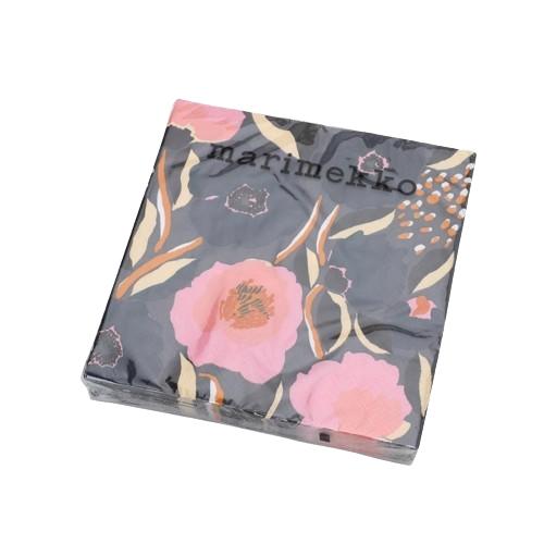 マリメッコ ペーパーナプキン 791445 ロサリウム ブルー/ローズ 33×33cm 20枚入り MARIMEKKO