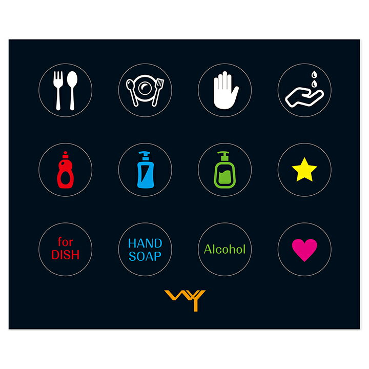 キッチン用品分別シール 12種類のイラスト ディスペンサーなどに貼り付けて内容物が一目瞭然! ラベル シール ステッカー 詰め替えボトル WY ポイント消化 プ...