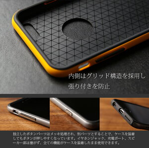 iPhone6専用ケース高級感ある素材と滑り止め素材の融合衝撃吸収軽量TPU+PC素材の二重構造ドコモSoftBankau版対応全6色