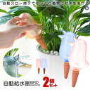 自動給水器 2色セット 鳥型 自動 水やり器 植物 給水やり当番 給水キャップ じょうろ 観葉植物 散水ツール ガーデニング 2-BIRDMIZU