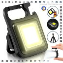 【小型ライトでも大活躍】 LEDライト 超小型 コンパクト 防災ライト COB 充電式 800LM 多機能 カラビナ 栓抜き 作業灯 登山 夜釣り ウォーキング 災害 投光器 高輝度 LED CCOBSR