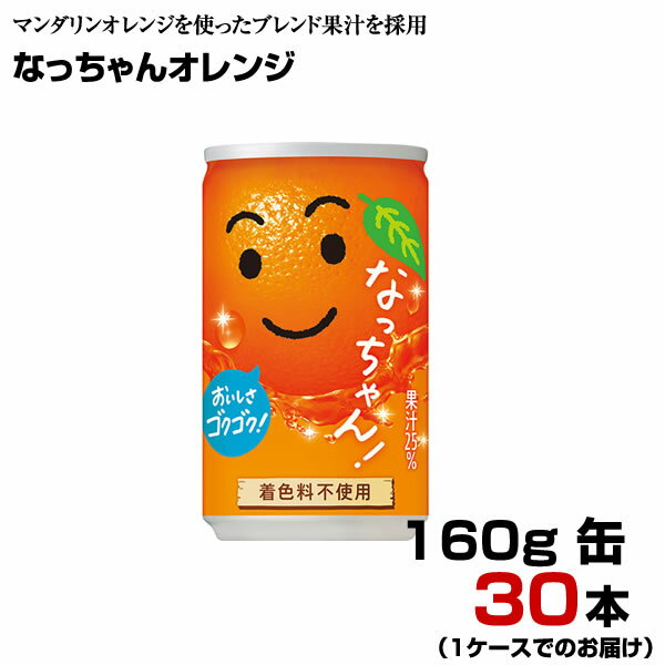 なっちゃんオレンジ 160g缶 30本入り 【1ケース 】 オレンジ おやつ 果汁感 果汁飲料 サントリー まとめ買い 送料無料