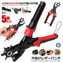 5個セット 穴あけパンチ ベルト かばん 靴 段ボールカード 洋服 丸穴6サイズ 穴開け 回転式 ベルトポンチ 滑り止め付き 握りやすい 6段階式ダイヤル・2~4.5mm レザー ANAPEN