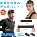 2個セット 汗防止バンド ブラック スポーツ用 ヘッドバンド 汗 止め バンド 男女兼用 吸収性 滑らない 柔軟性 フィットネス ジム おしゃれ 筋トレ ランニ...