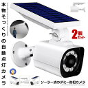 ☆P最大10倍★お買物マラソン☆ 2個セット ソーラーライト ダミー防犯 カメラ センサー 3つ点灯モード IP66 防水 8m 距離 検知 赤いライト 長時間...