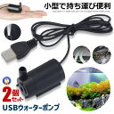 \ポイント10倍★5/1限定/ 2個セット ウォーターポンプ USB 水中ポンプ 小型 持ち運び 1m ミニ 庭 ガーデニング 噴水 ケーブル 電動 ポンプ キ...