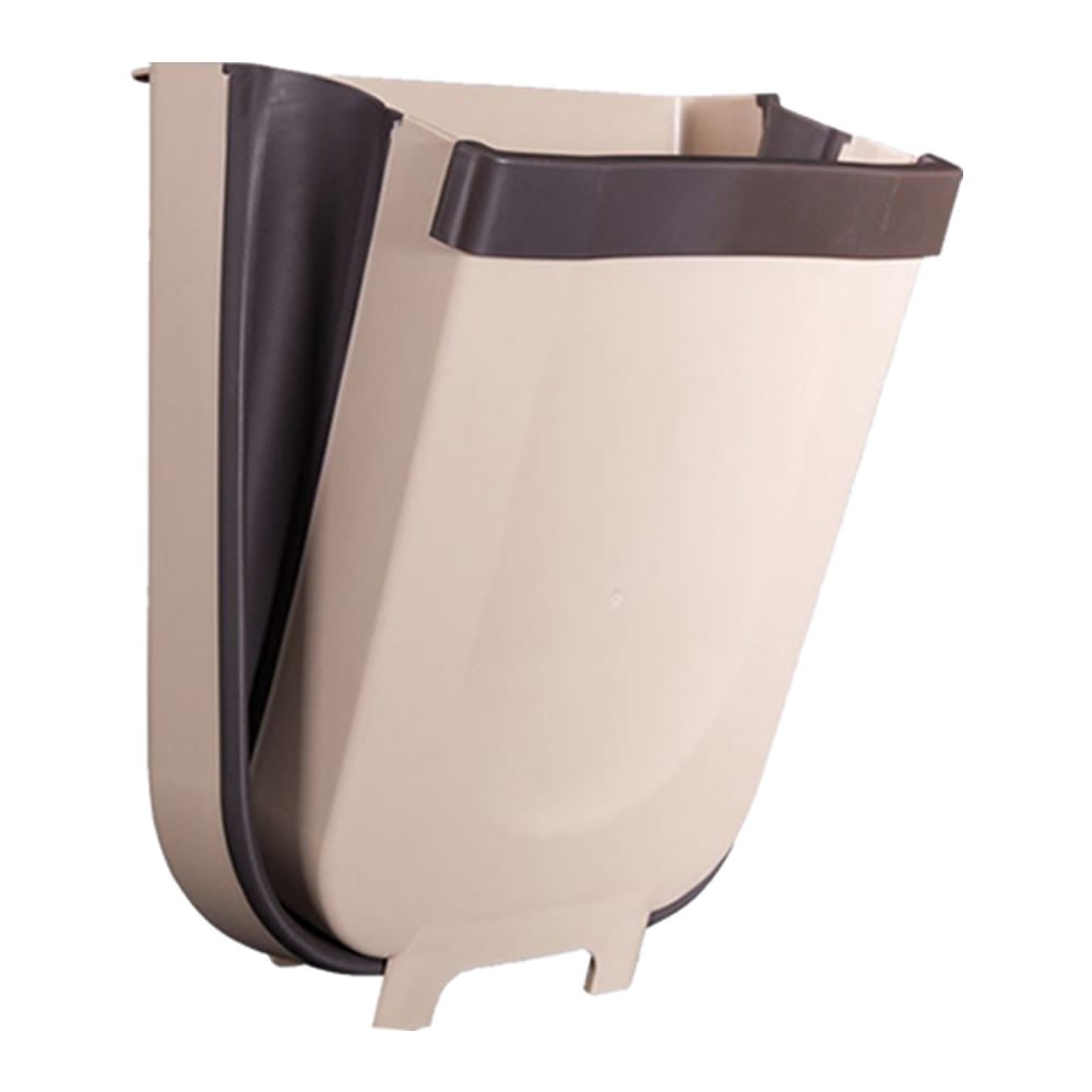 ★50％OFF！楽天スーパーセール★ キッチン キャビネット ゴミ箱 ブラウン ポリ袋 ホルダー ぶら下げ 大容量 大口 省スペース 折りたたみ 車内 三角コーナー 送料無料 KITCKYA-BR