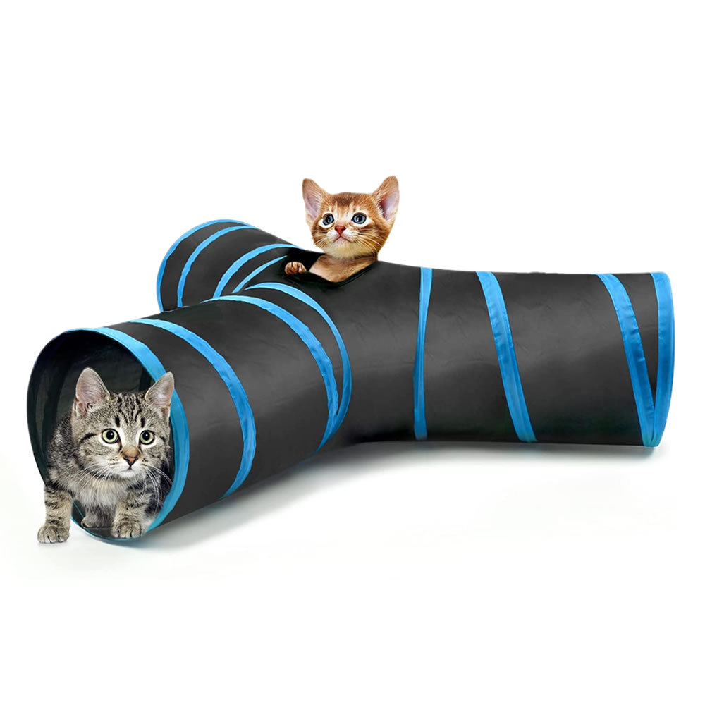 愛猫の大冒険 キャットトンネル 猫用 3道 折りたたみ式 スパイラル ペット おもちゃ 洞窟 楽しい CATTTTON