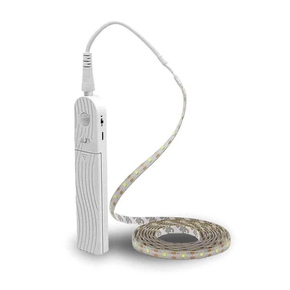 ★10%OFF!楽天スーパーセール★ 【省エネ間接照明】 LEDテープ 2m 人感センサー搭載 電池式 照明 電球色 手動操作 2モード 常時点灯 センサー 階...