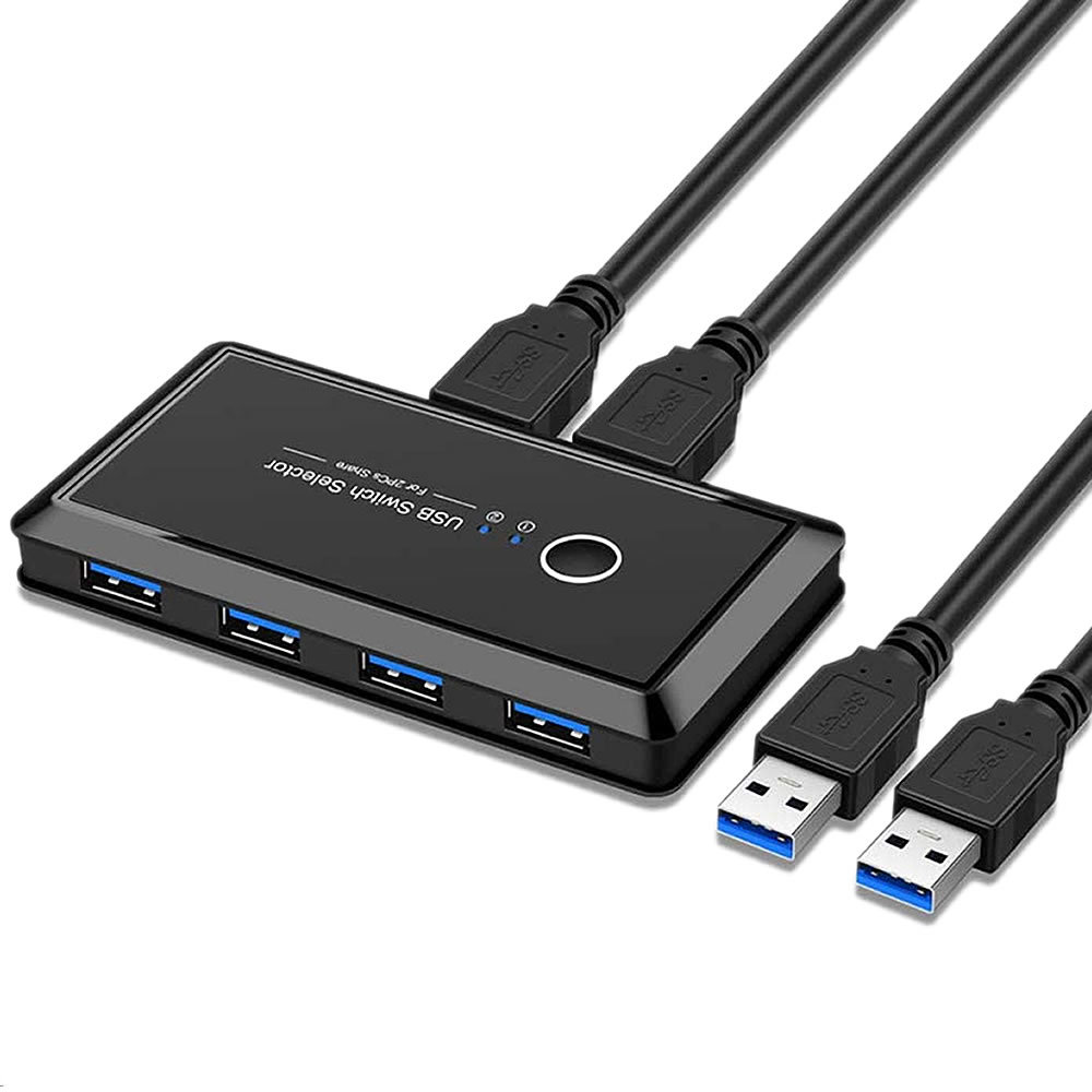 USB3.0切替器1組のプリンタ、マウス、キーボード外付けハードディスク、ハブなどのUSB機器を2台のパソコンで共有できる切替器です。USB3.0 切り替え機はノートパソコンでもデスクトップパソコンでも対応しており、ボタン一つで簡単に切り替えるできるセレクターです。遅延なく簡単に切替できます。本州/四国/九州は送料無料※北海道は250円、離島地域及び沖縄県は650円にて承ります。USB切替器 3.0対応 切替え機 プリンタ 外付けHDD キーボード マウス用 パソコン2台 USB機器4台 手動切替機 PCHEUSB3.0切替器1組のプリンタ、マウス、キーボード外付けハードディスク、ハブなどのUSB機器を2台のパソコンで共有できる切替器です。USB3.0 切り替え機はノートパソコンでもデスクトップパソコンでも対応しており、ボタン一つで簡単に切り替えるできるセレクターです。遅延なく簡単に切替できます。本州/四国/九州は送料無料※北海道は250円、離島地域及び沖縄県は650円にて承ります。USB切替器 3.0対応 切替え機 プリンタ 外付けHDD キーボード マウス用 パソコン2台 USB機器4台 手動切替機 PCHE