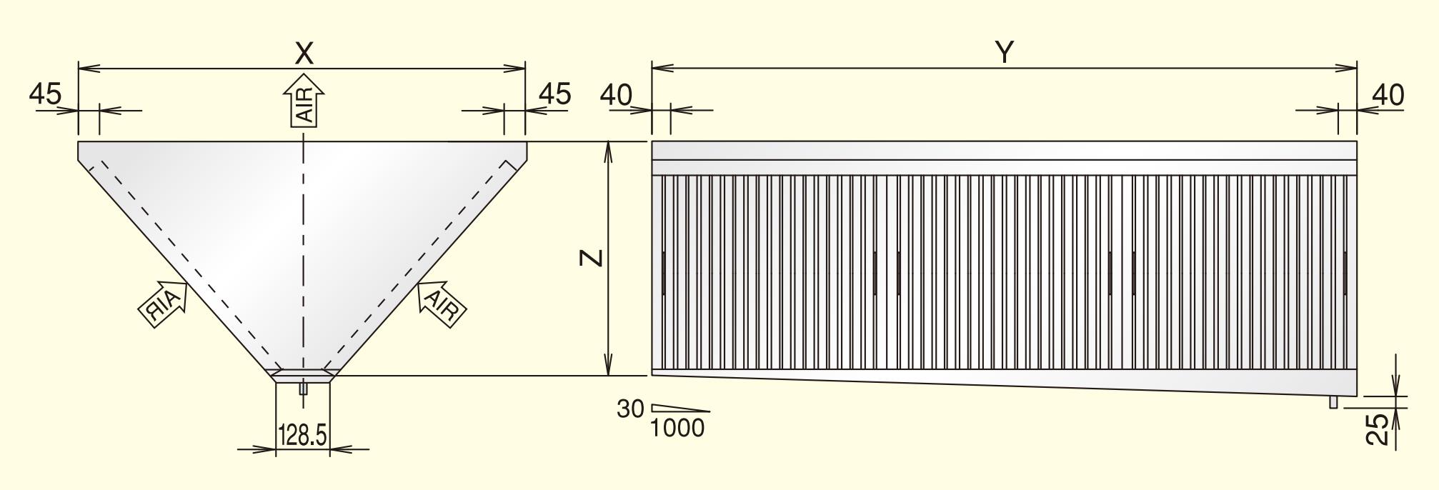 ホーコス グリースフィルター FSVH3-530W 高風量Vフィルター FSVHタイプ 両面3連式