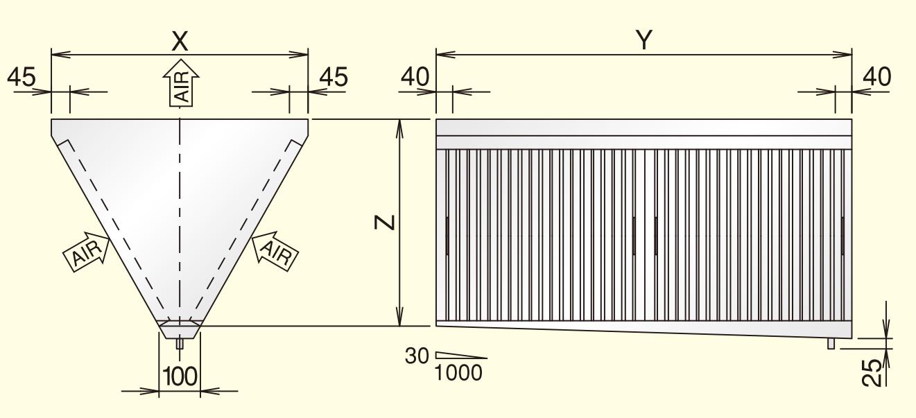 ホーコス グリースフィルター FSVL2-550W 低圧損Vフィルター FSVLタイプ 両面2連式