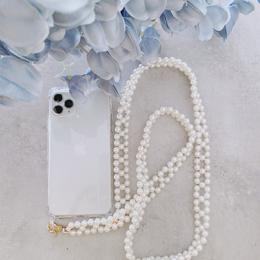 iPhone　パールストラップ　iPhoneケース　スマホショルダー チェーンケース ケース付 iPhone13/13pro/13mini, iPhone12Promax 、12/12pro、12mini、11Promax 、11pro 、11 、XSMax、X/XS、XR、6/7/8/SE、7p/8pのサムネイル