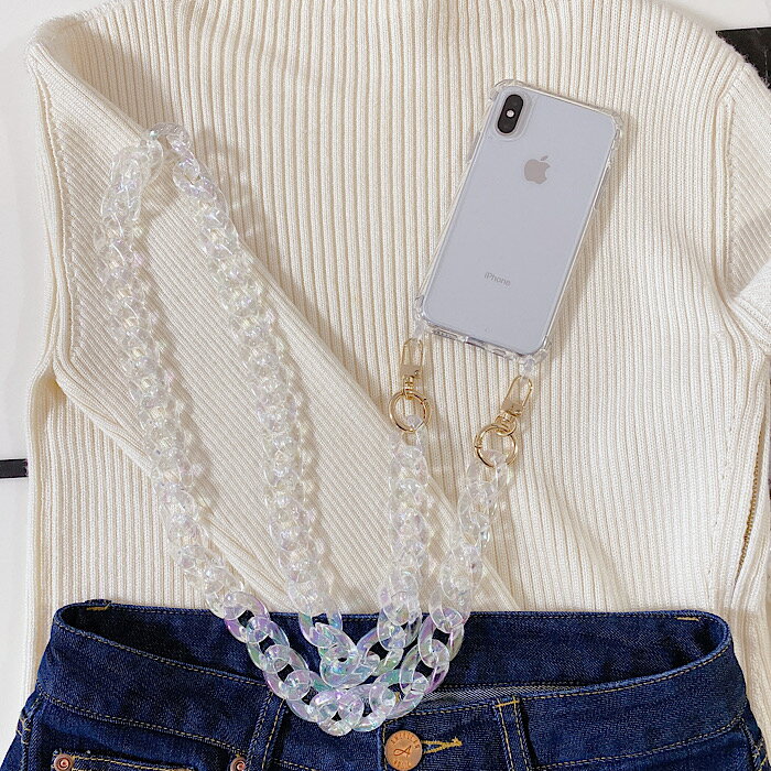 iPhone　オーロラストラップ　ゴールド金具　iPhoneケース　スマホショルダー チェーンケース ショルダーストラップ　 iPhone14 iPhone14pro iPhone14promax iPhone14plus iPhone13 iPhone13pro iPhone13Promax iPhone13mini iPhone12pro