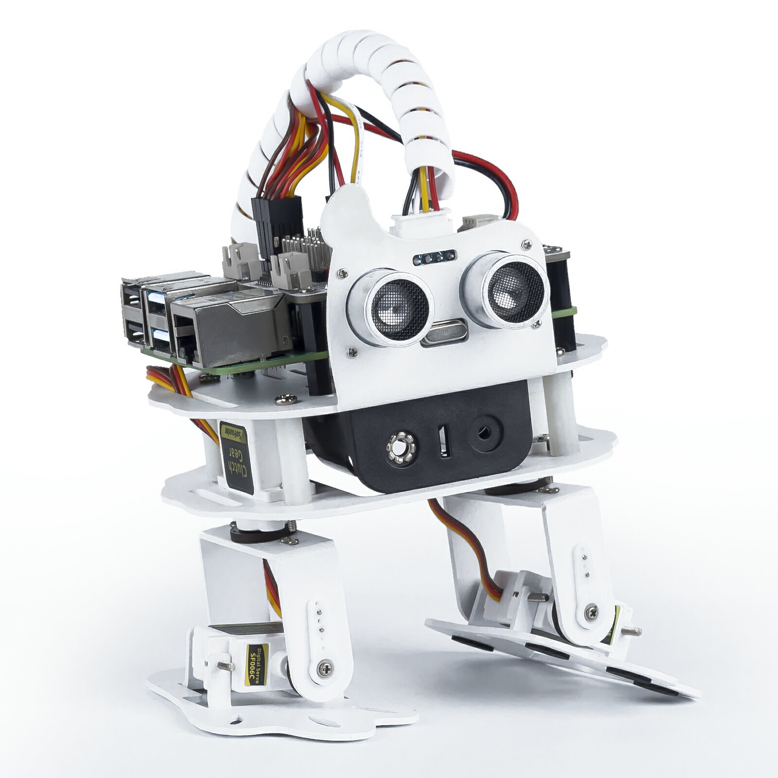 Raspberry Pi ロボット Sloth ラズベリーパイ AI プログラミング 4 DOF 2足ロボットキット 多機能DIY ロボット スマホ タブレット 遠隔操作 Raspberry Pi 4B 3B+ 3B SunFounder(Raspberry Pi ボードは付属されていません) 1