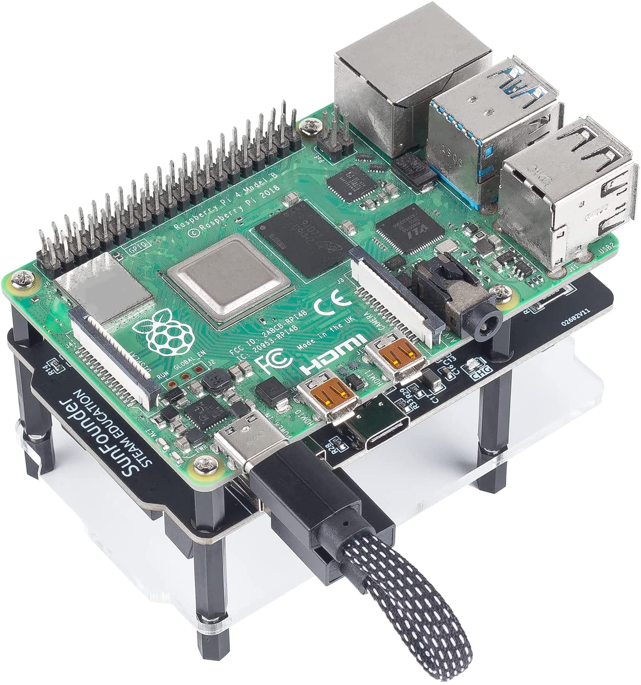 Raspberry Pi UPS ddW[V2.0 [d̕d(5V/0.5A-2A)Ή YpC p[oN Raspberry Pi 4B 3B+ 3B 2B 1B+ɓKp SunFounder