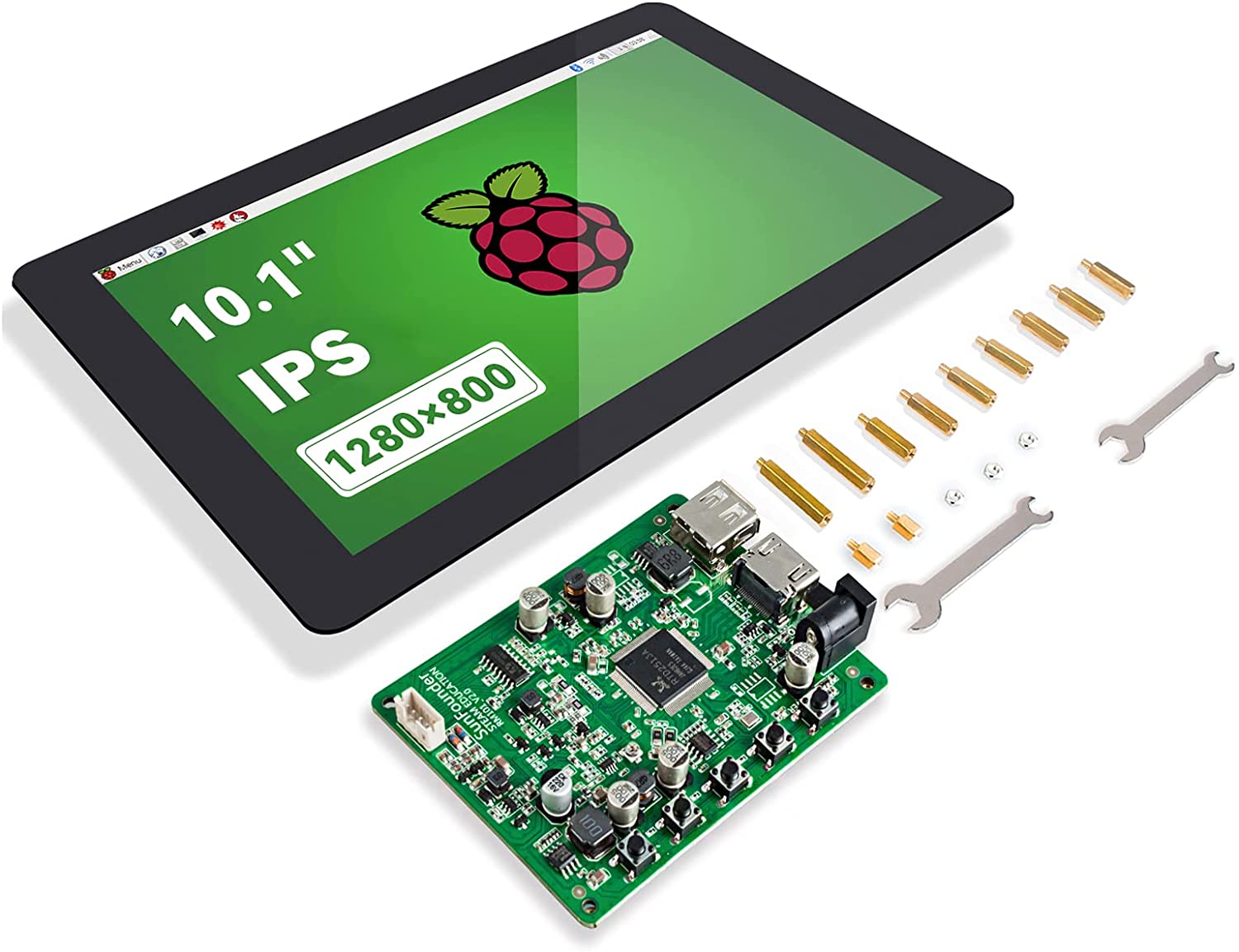 Raspberry Pi 10インチタックモニター 10.1 HDMI 1280x800 IPS LCD タックスクリーン for RPi 400 4B 3B 3B 2B LattePanda Beagle Bone SunFounder(Raspberry Piメインボードは付属されていません)