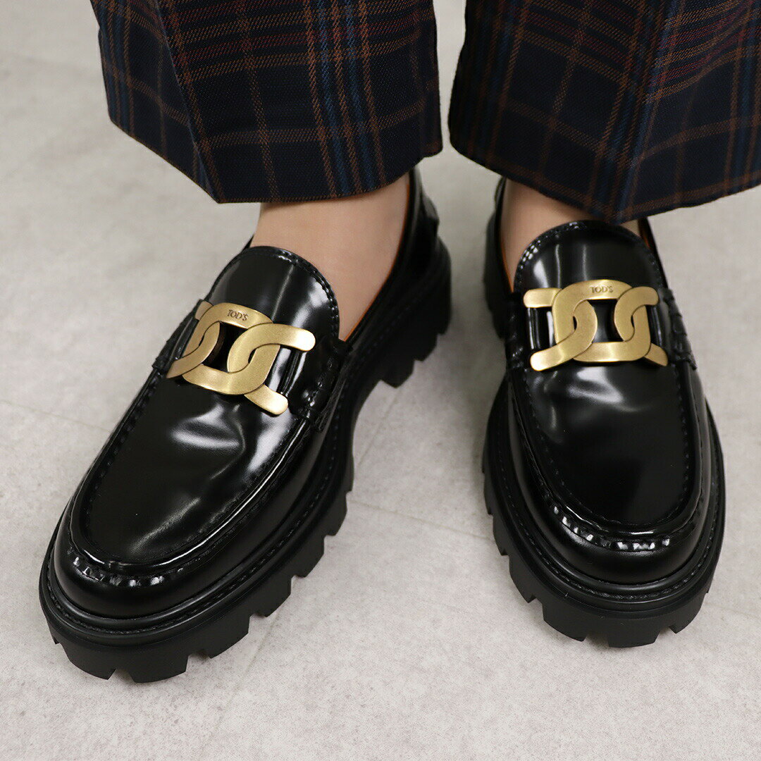 【期間限定価格】 トッズ TOD’S レディース シューズ ローファー GOMMA PESANTE 08J CATENA XXW08J0HL60 SHA ブラック